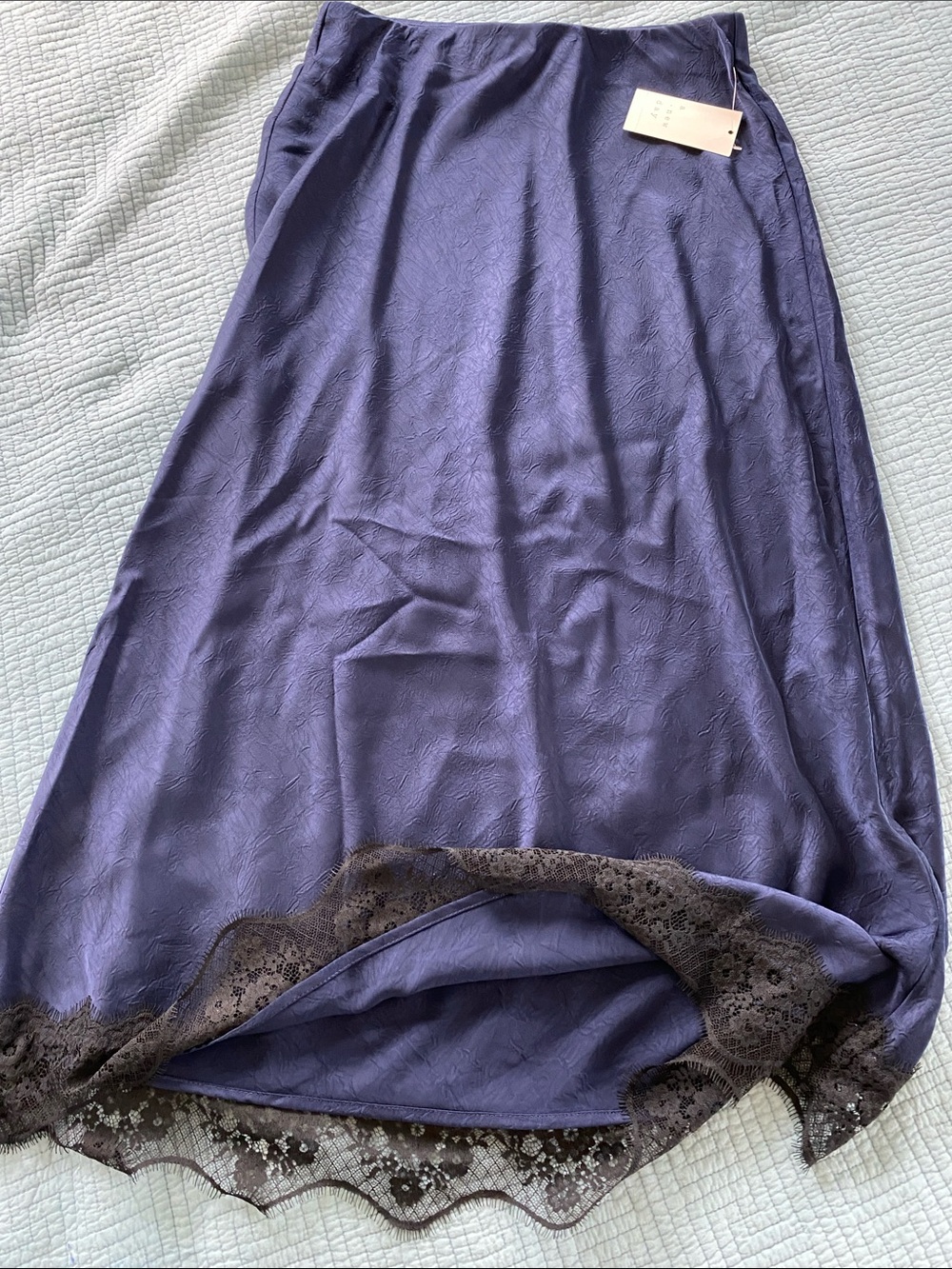 a new day Purple Lace-Hem Slip Skirt